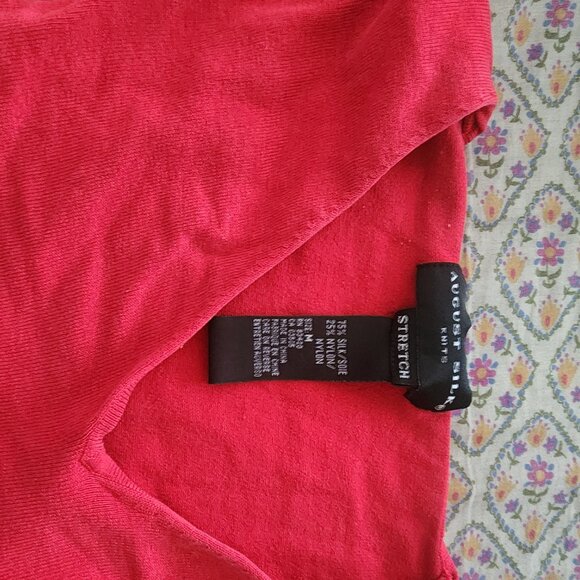 AUGUST SILK red top m - Picture 2 of 3
